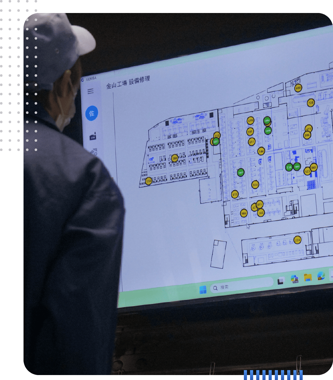 DX推進のモニター画面